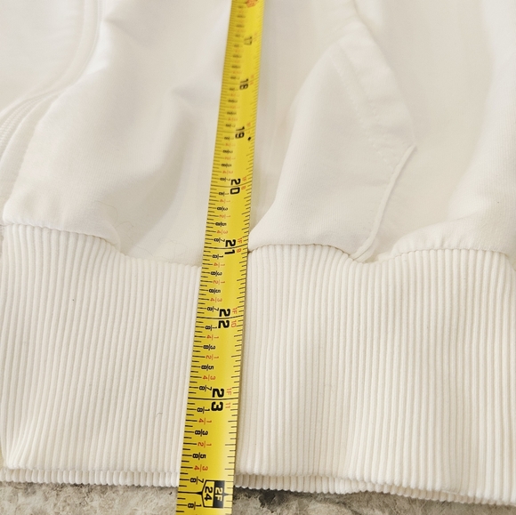 Off White Cream Zip-Up Hoodie with Logo - Picture 6 of 10